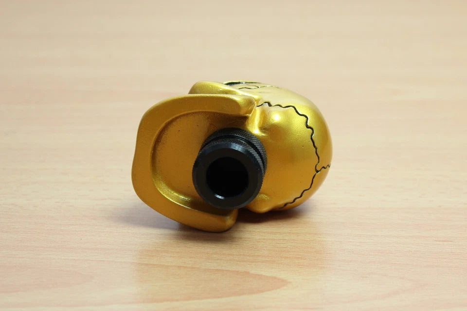 Angry Skull Gear Shift Knob Gold Resin Aluminium M12 M10 M8 for Ford Holden