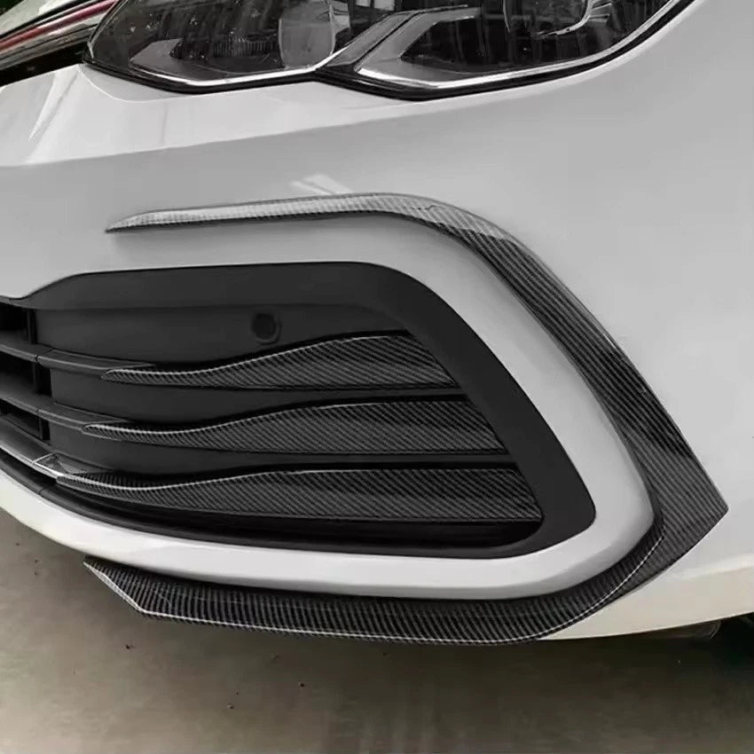 2x Front Bumper Fog Light Grille Splitter Gloss Black Carbon for VW Golf 8 MK8