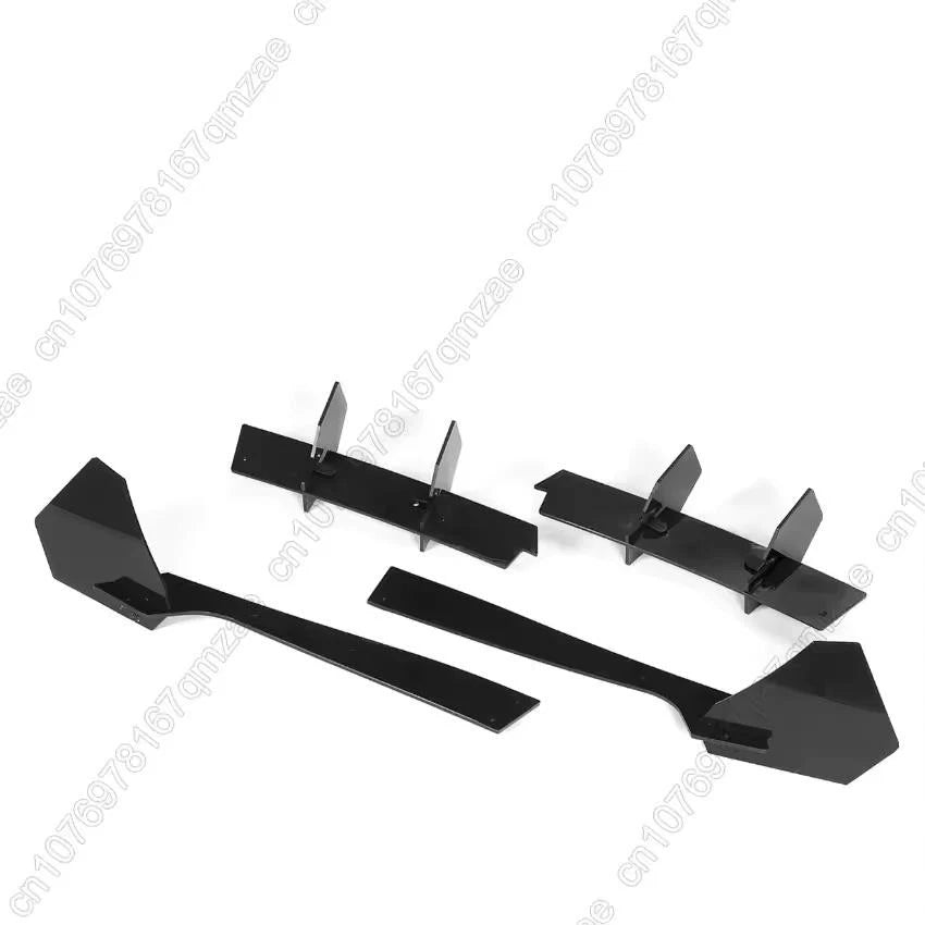 Rear Bumper Diffuser Splitter with 6 Fins ABS Black for Ford Mustang 2015–2021