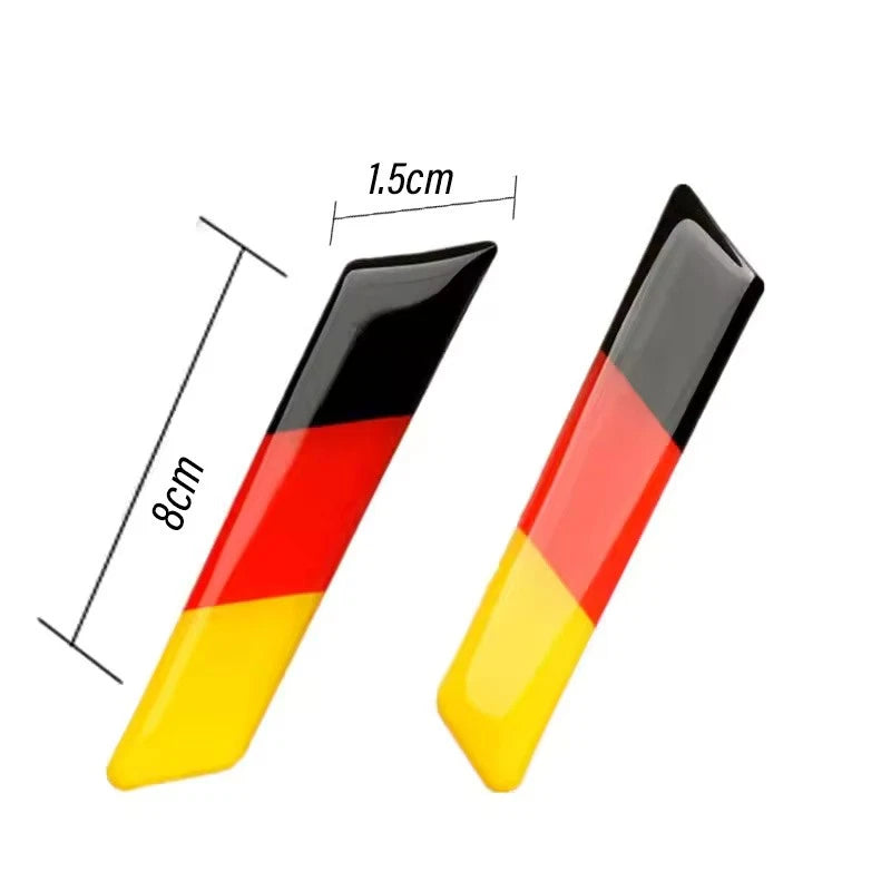 2Pcs German Flag Badge Emblem 3D Car Sticker Set