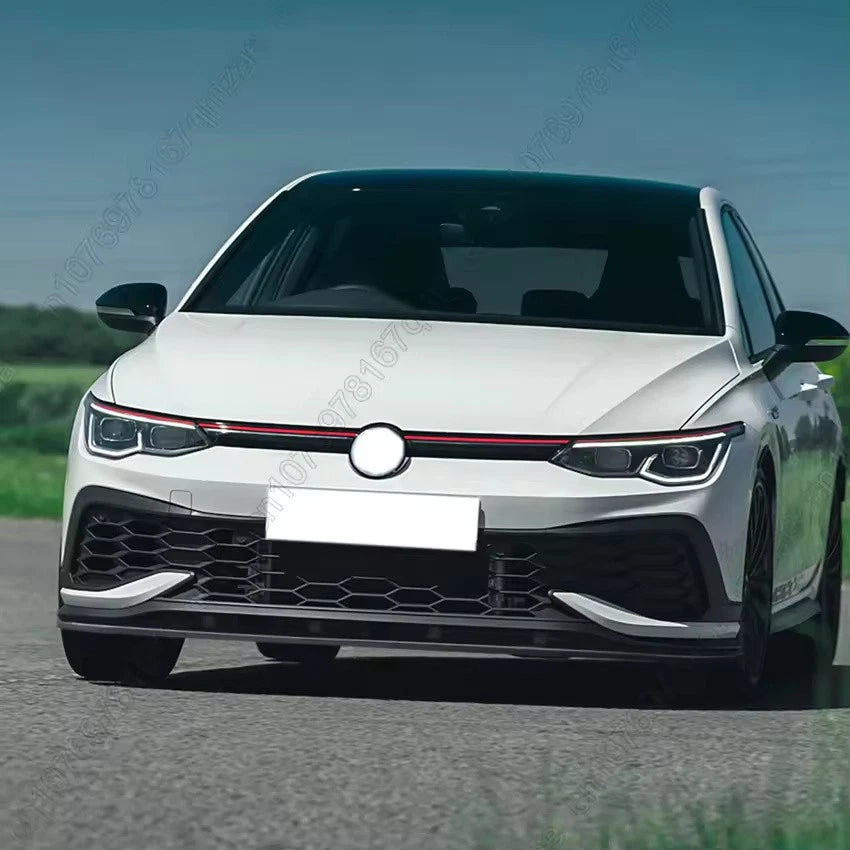 Bumper Lip Splitter Diffuser Kit 3 Pcs Gloss Black Carbon for VW Golf MK8 GTI