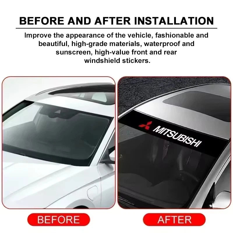 Windshiled Sun Blocker PET Sticker for Mitsubishi Ralliart Lancer Outlander NEW