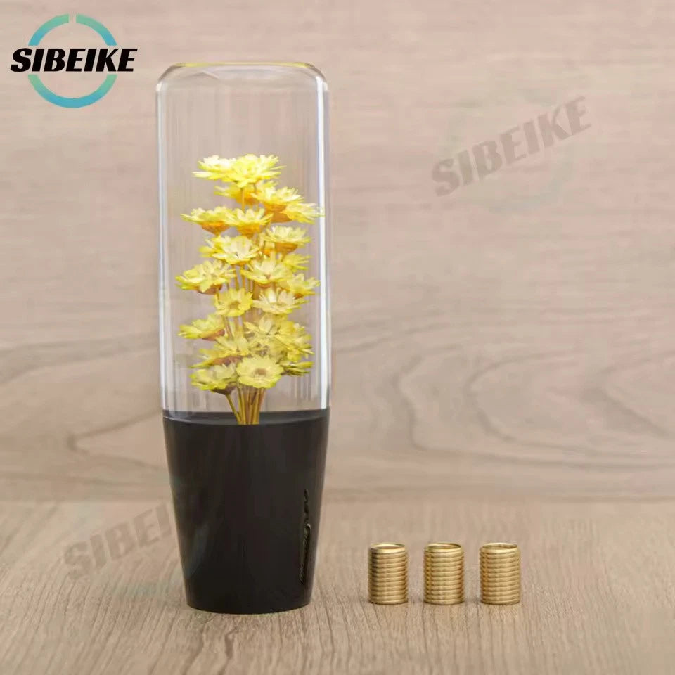 15cm JDM Transparent Flower Gear Shift Knob M12x1.25 M10x1.5 M10x1.25 M8x1.25