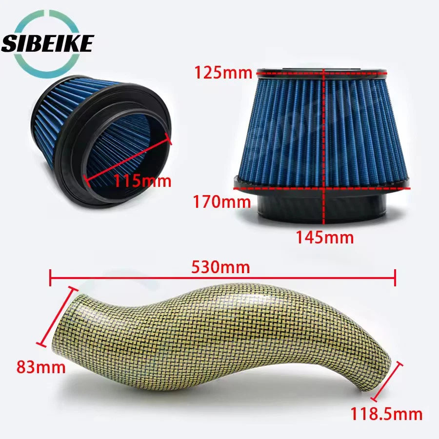 SIBEIKE Real Kelvar Carbon Fiber Air Intake Kit Filter for Honda Civic EG EK