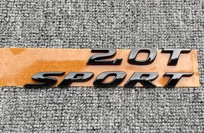 2.0T Sport Emblem Badge Set Gloss Black Silver for Accord Civic 2017 - 2020 ABS