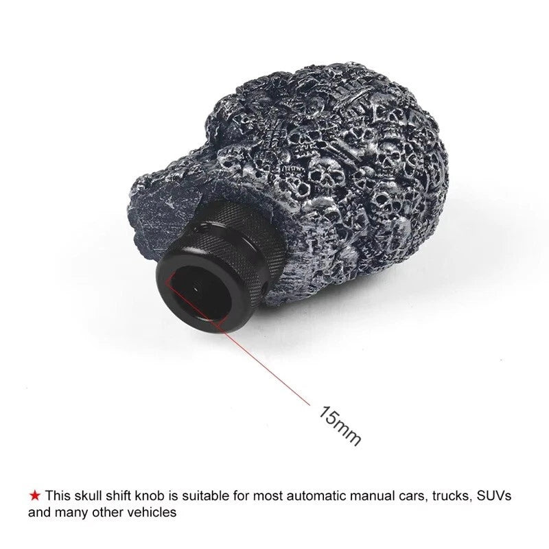 NEW Style Skull Manual Gear Knob Dark Silver / Cream Beige NEW M8 M10 M12