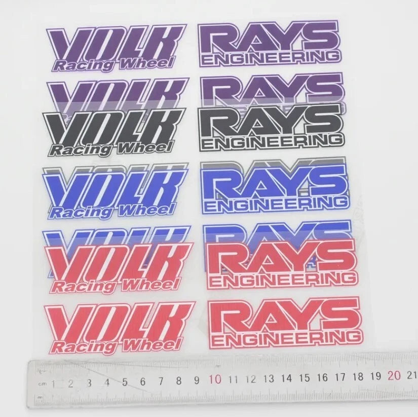 4 x VOLK RAYS TE37 Wheel Rim Blue Decals Stickers Saga Ultra XT V NEW AUS