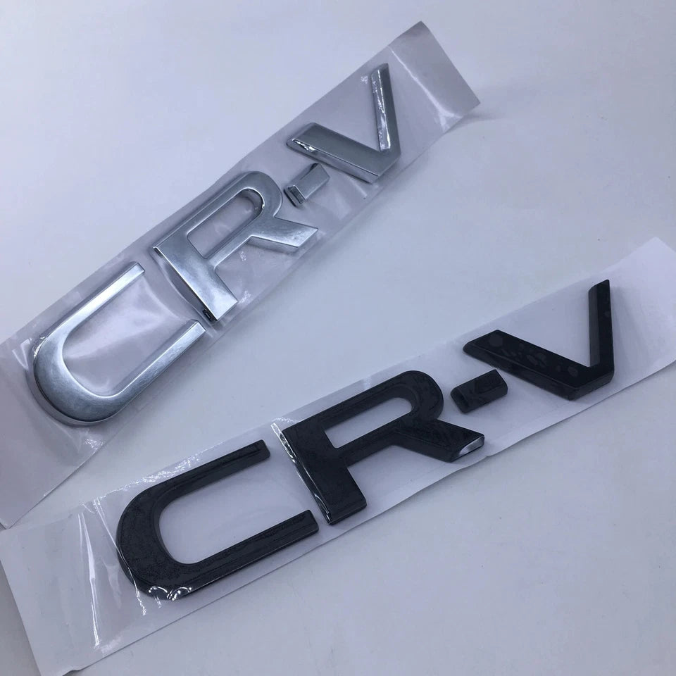 CRV Badge Emblem Chrome Silver / Black 155 x 27mm for Honda OEM Size NEW