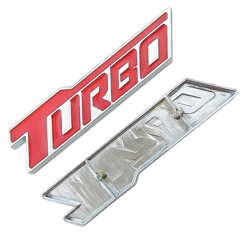 Turbo Boot Badge Red & Silver Emblem for Toyota Nissan Mazda Honda Subaru NEW