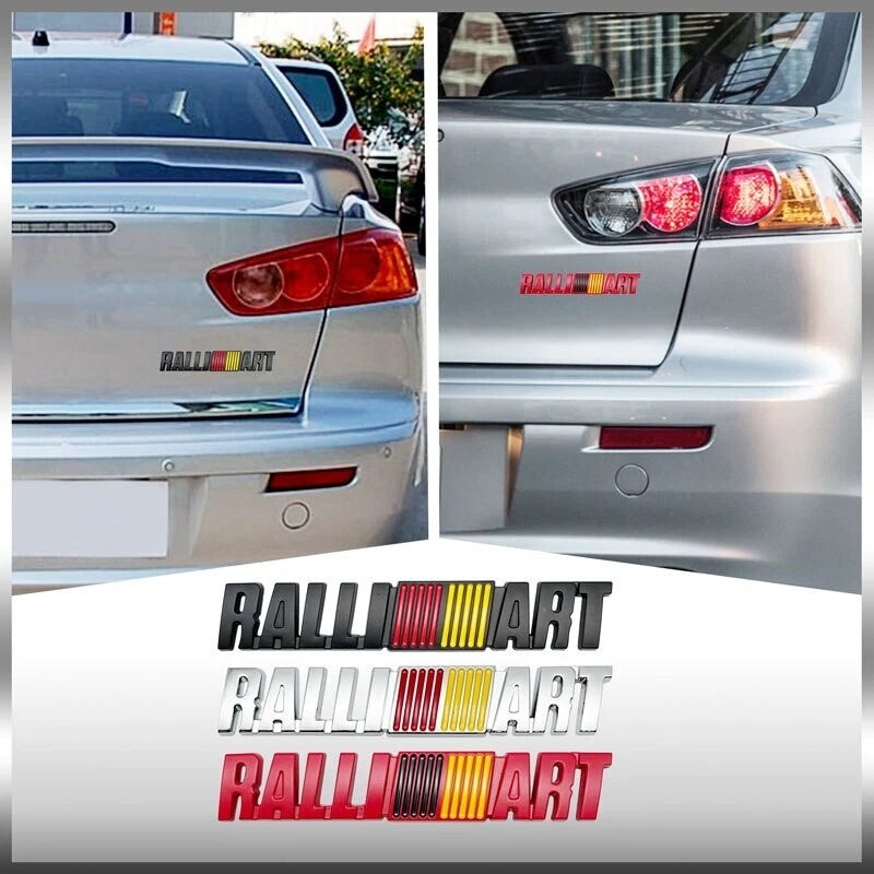 Ralliart Badge Red Aluminium Emblem for Mitsubishi Lancer EVO Colt Magna GTO FTO