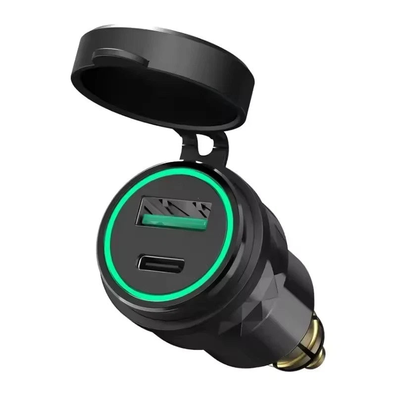Waterproof Motorcycle USB Charger Adapter 30W QC3.0 & USB-C PD Fast Charging