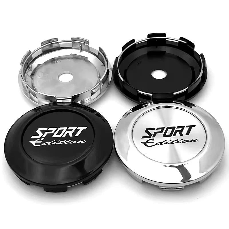 4PCS Sports Edition Wheel Center Caps 77mm Outer 72mm Inner Hub Covers