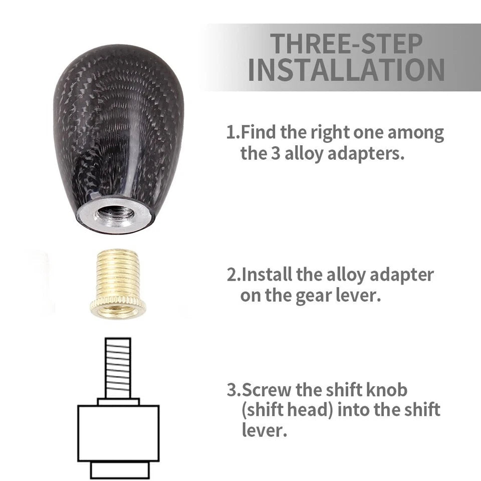 Real Black Carbon Gear Shift Knob for Ford Holden Nissan Mitsubishi Mazda Honda