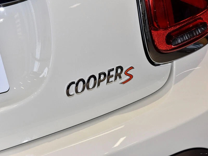 Cooper S Chrome Silver & Gloss Red Boot Badge Emblem
