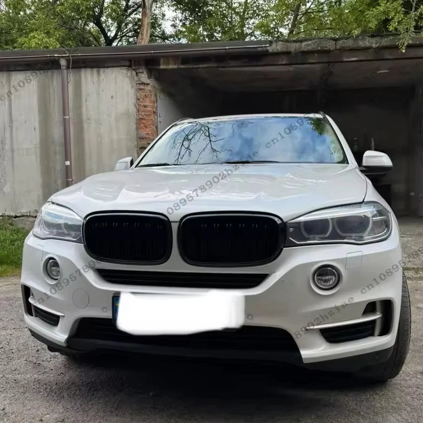 Gloss Black Double Line Front Kidney Grilles for BMW X5 F15 & X6 F16 2014–2018