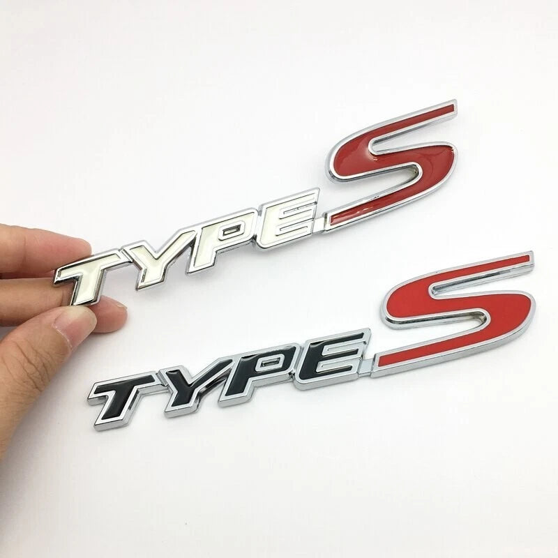 Type S Black & Red Aluminium Emblem Badge for Honda Integra NSX Civic Jazz HRV