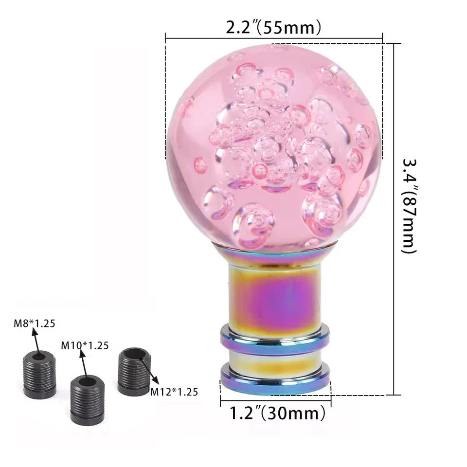 Crystal Transparent Bubble Shift Gear Knob M12x1.25 M10x1.25 M10x1.5 M8x1.25