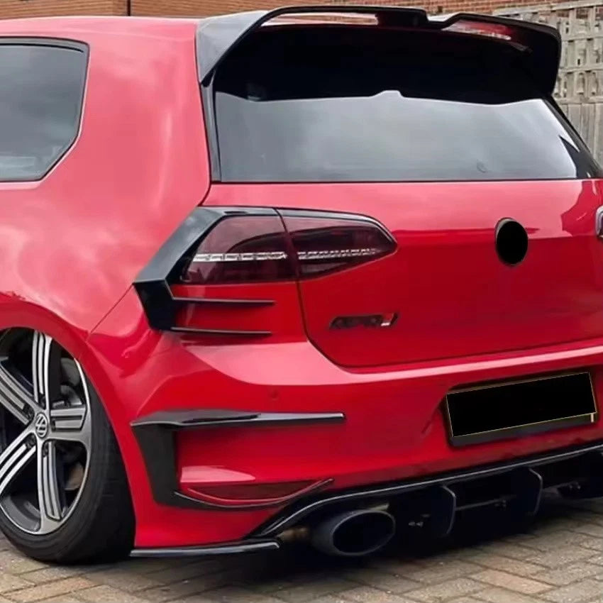 Gloss Black Rear Bumper Splitter Canard Spoiler for VW Golf 7 MK7 GTI R GTD