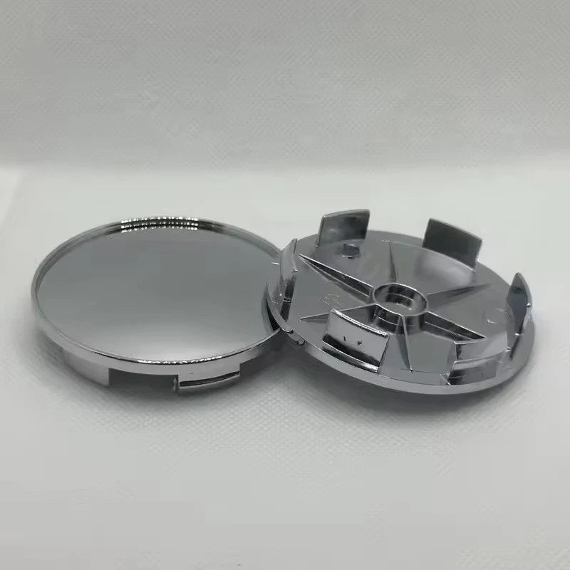 Car Wheel Center Hub Caps 4Pcs Set Durable Black and Silver 68mm Face 62mm Clip