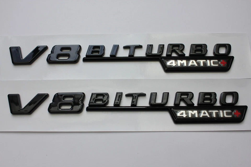 V8 Biturbo Black Badge Emblem for Mercedes AMG GLE63 GLS63 G63 GT GT63 GT55