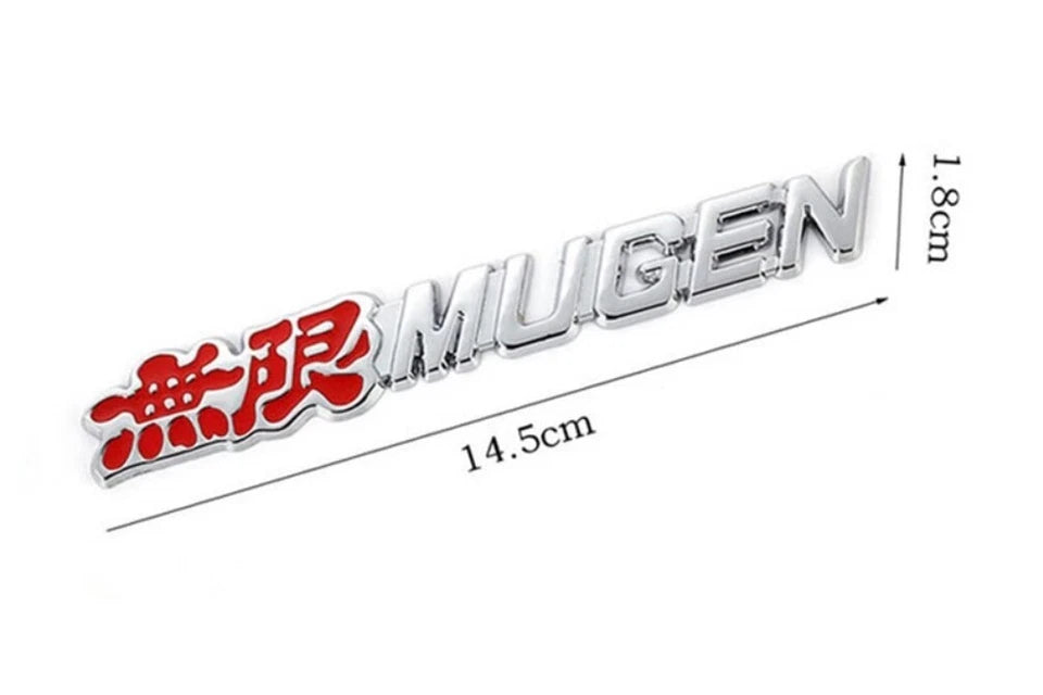 Mugen Honda Boot Badge Black Chrome Metal Alloy Emblem Integra Type R S Civic