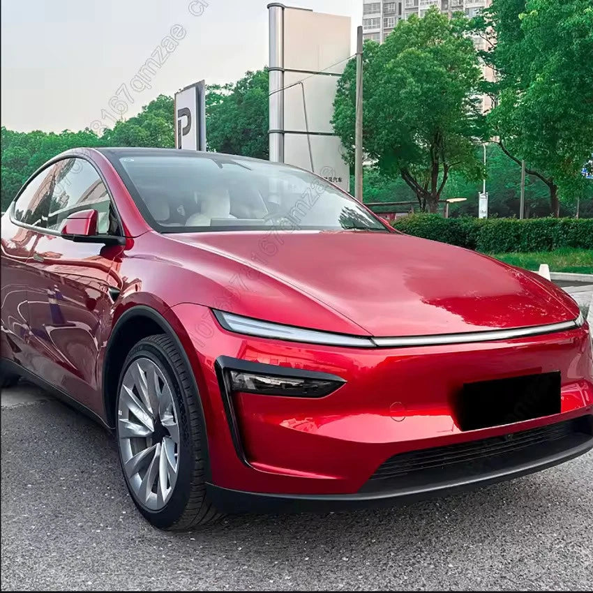 Front Lip Splitter & Fog Lamp Air Vent Spoiler for Tesla Model Y Juniper 2025+