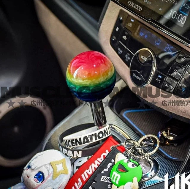 Rainbow Multi Pearl Acrylic Gear Shift Knob M12x1.25 M10x1.5 M10x1.25 M8x1.25