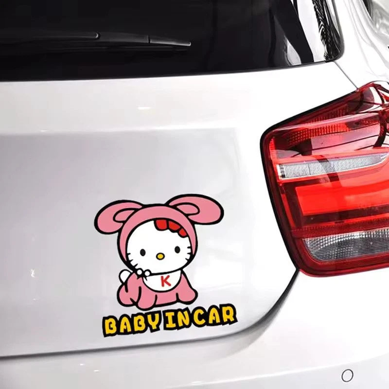 Cute Kitty Baby on Board Baby in Car Decal Vinyl Sticker for Windscreen Boot