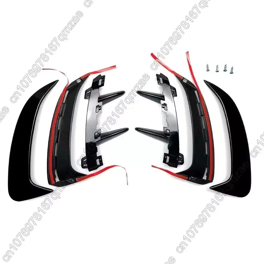 Rear Bumper Trim Cover Canards Black Carbon for Mercedes-Benz A-Class W177 Sedan