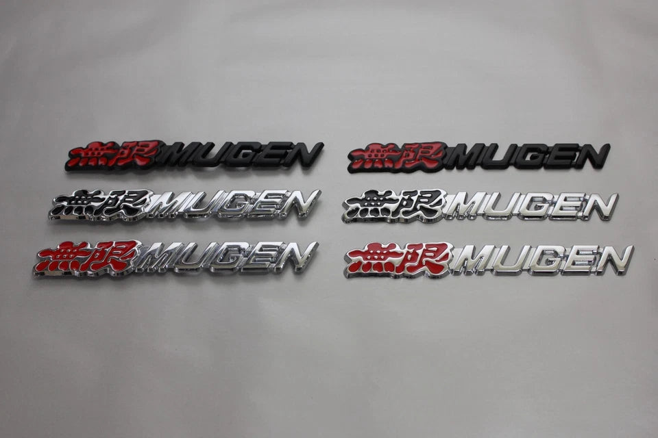Mugen Honda Grill Badge Black Chrome Metal Alloy Emblem City Type R S Integra