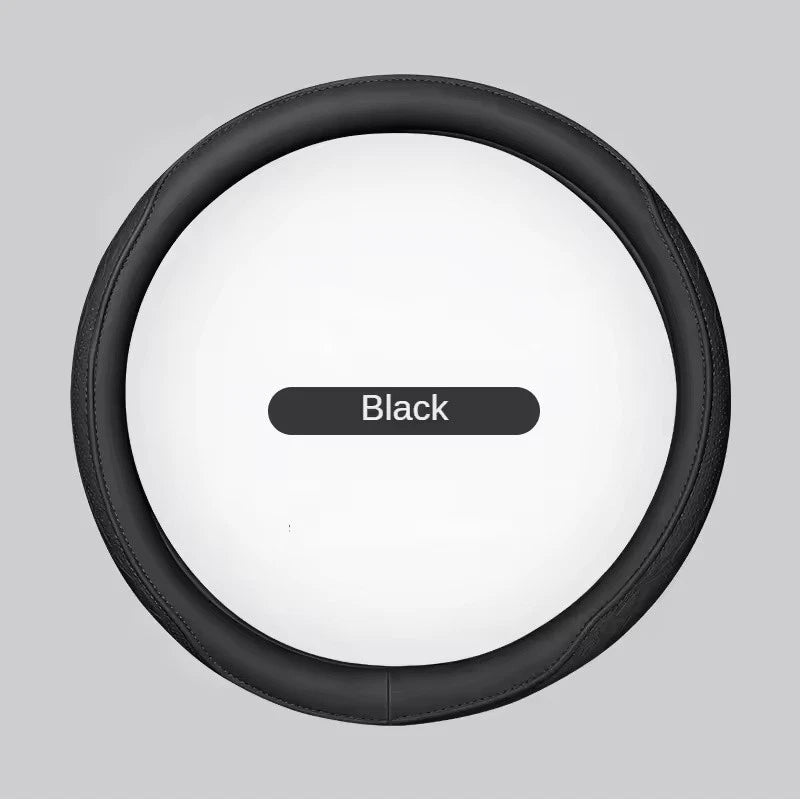 Napa Leather 15-Inch Steering Wheel Cover Universal Anti-Slip Beige Black Pink