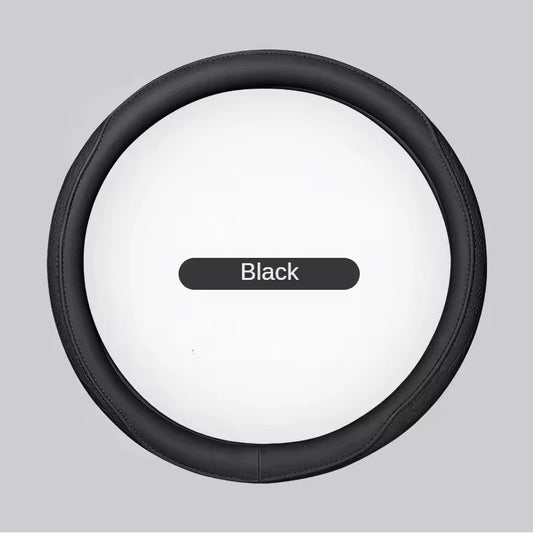 Napa Leather 15-Inch Steering Wheel Cover Universal Anti-Slip Beige Black Pink
