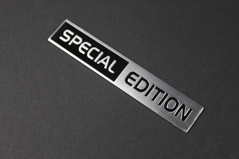 Special Edition Brushed Silver Fender Boot Fender Badge Emblem Universal 100mm