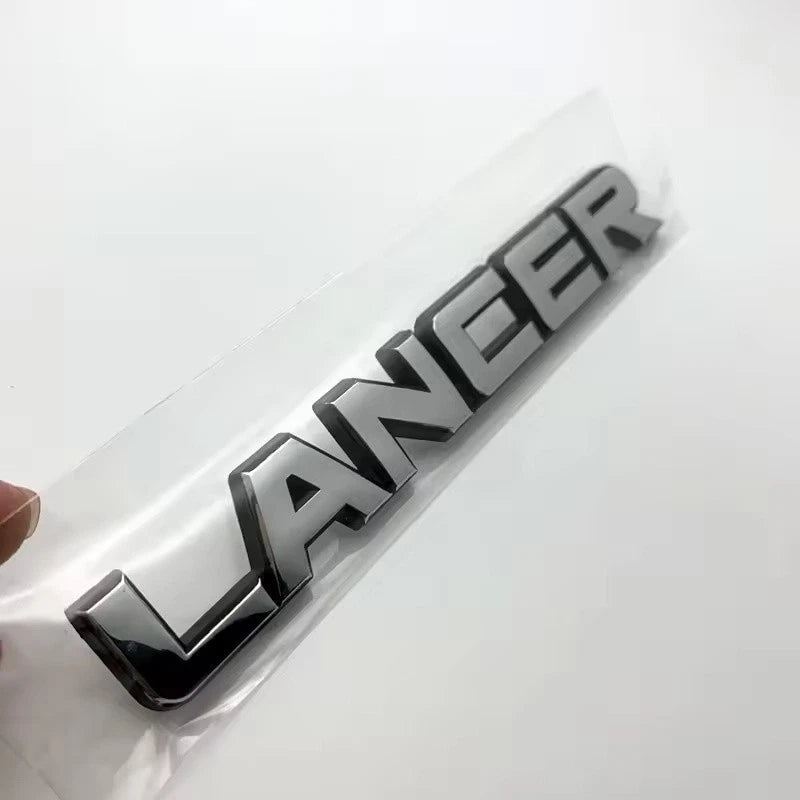 Lancer Chrome Silver Boot Emblem Badge with Adhesive Various Styles NEW