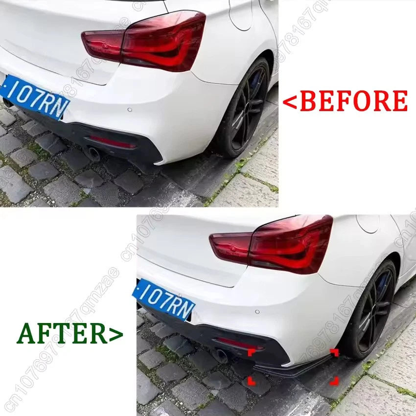 Rear Side Bumper Splitters Diffuser Lip Sport-Style Black for BMW F20 2015–2019