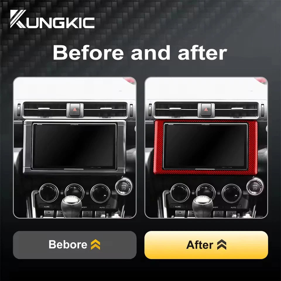 Real Carbon Fiber Car Navigation Interior Trim for Subaru BRZ Toyota GR86 2021