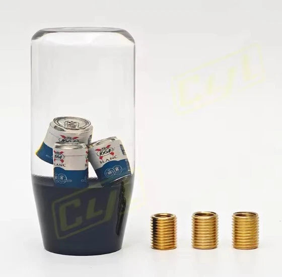 JDM Beer Cans Acrylic Gear Knob M8x1.25, M10x1.25, M10x1.5 Universal Fitment