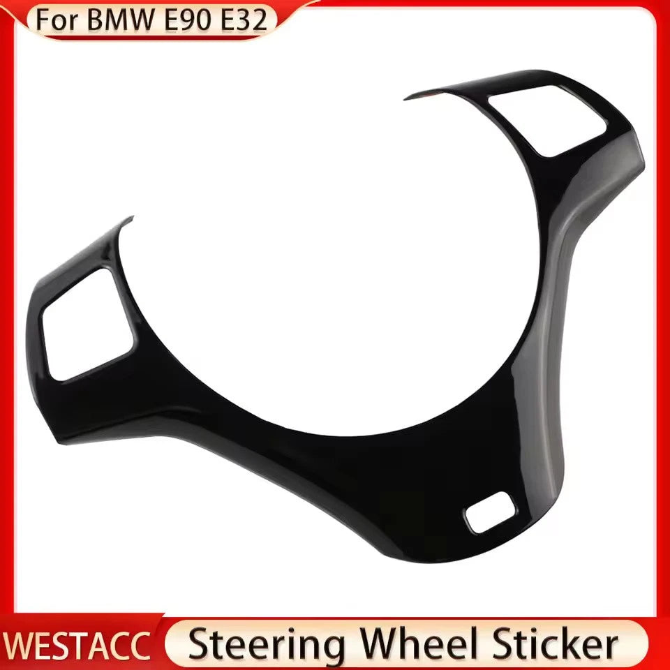 BMW Steering Wheel Trim Cover for E90 E92 E93 Carbon Fiber Panel Sticker 2005–12