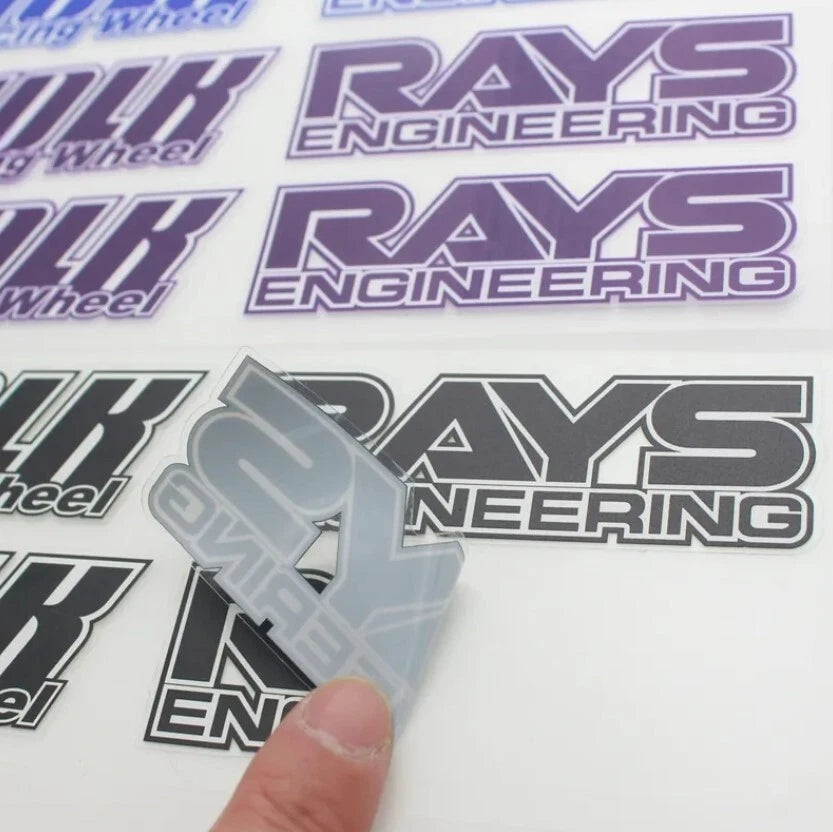 4 x VOLK RAYS TE37 Wheel Rim Blue Decals Stickers Saga Ultra XT V NEW AUS