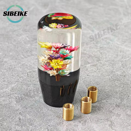 9.5CM Mixed Color Flower Gear Shift Knob M12x1.25 M10x1.5 M10x1.25 M8x1.25