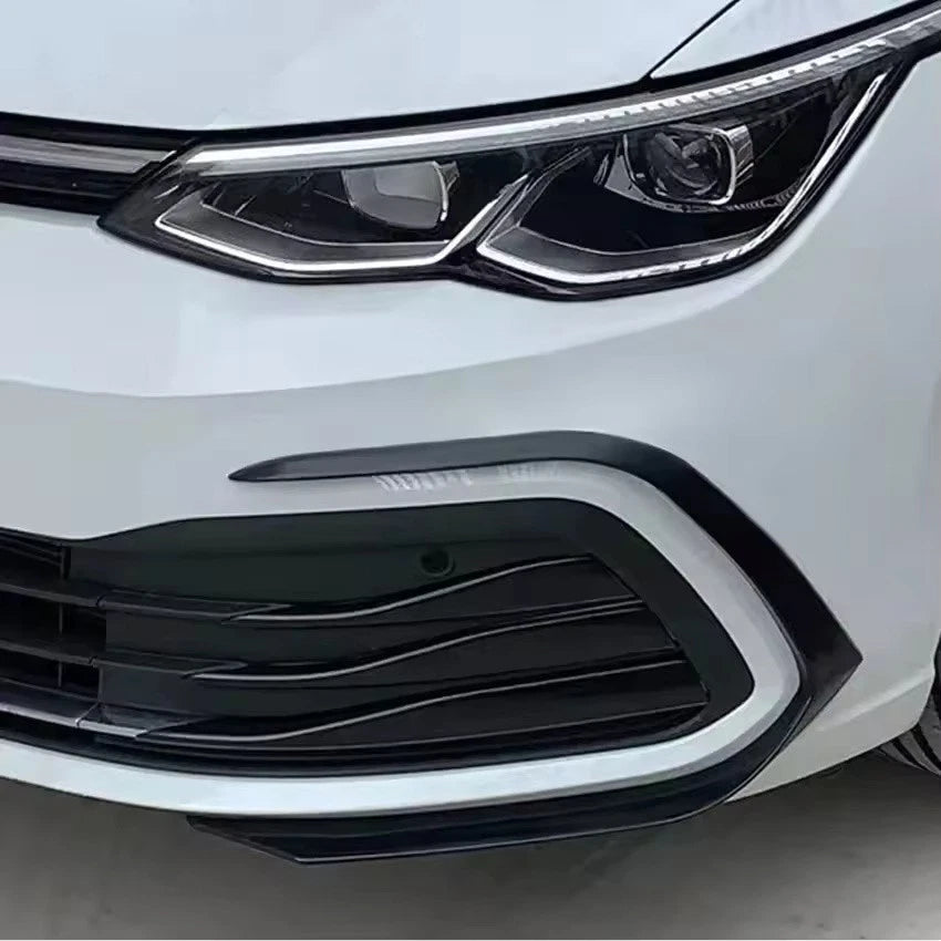 2x Front Bumper Fog Light Grille Splitter Gloss Black Carbon for VW Golf 8 MK8