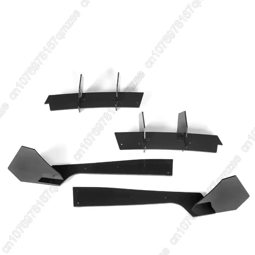 Rear Bumper Diffuser Splitter with 6 Fins ABS Black for Ford Mustang 2015–2021