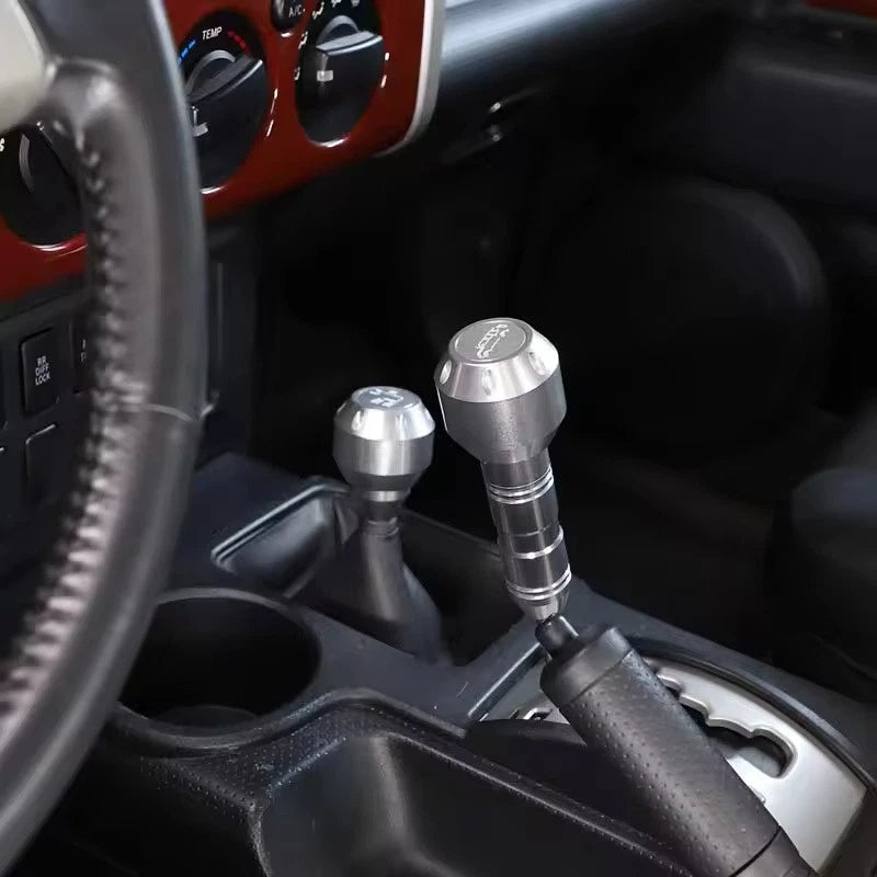 2 x Aluminium Gear Shift Black Silver Red Knob for Toyota FJ Cruiser 2007 - 2021