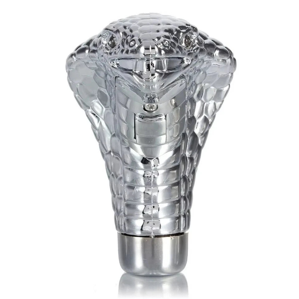 Chrome Silver Snake Cobra Gear Knob with Light Up Eyes NEW Sealed