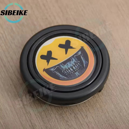 JDM Yellow Happy Face Steering Wheel Horn Button Universal Car Horn Push Cover
