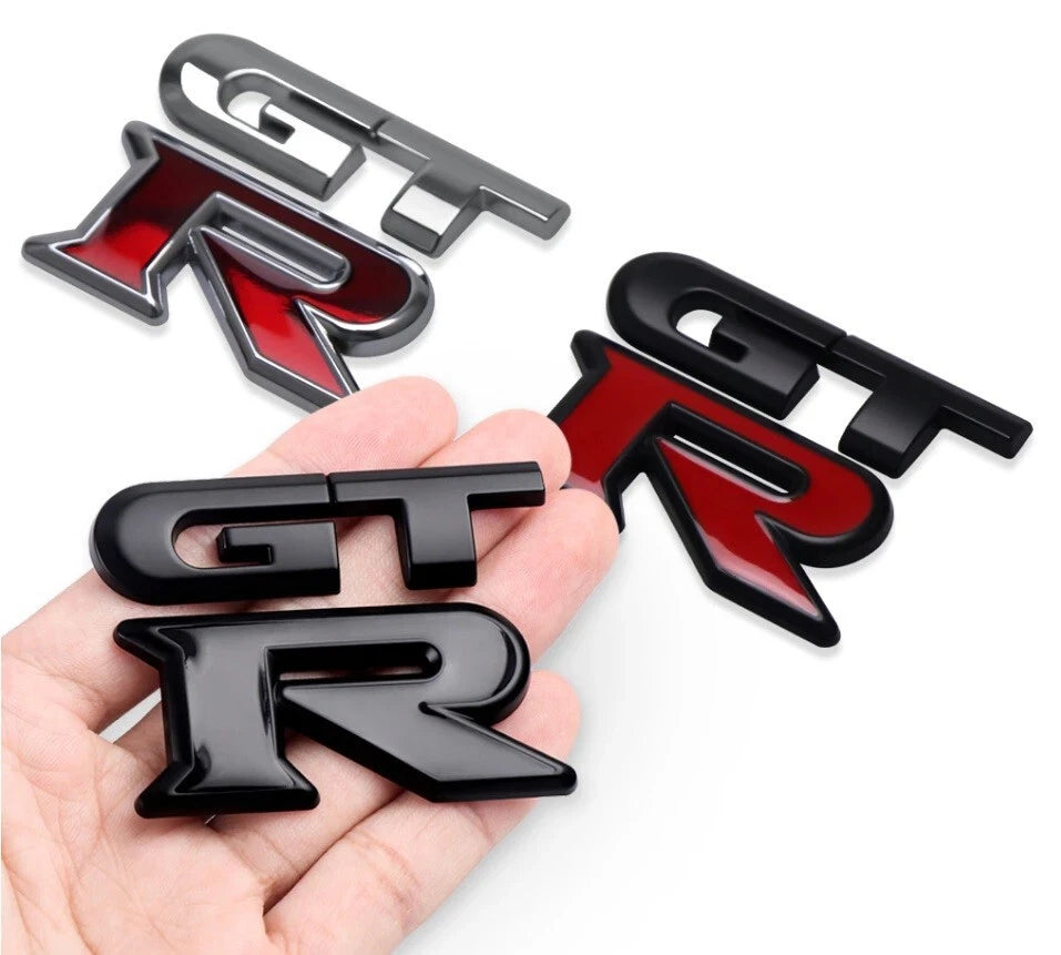 GTR 3D Badge Emblem Matte Black & Gloss Red 63mm x 54mm for R32 R33 R34 R35 NEW