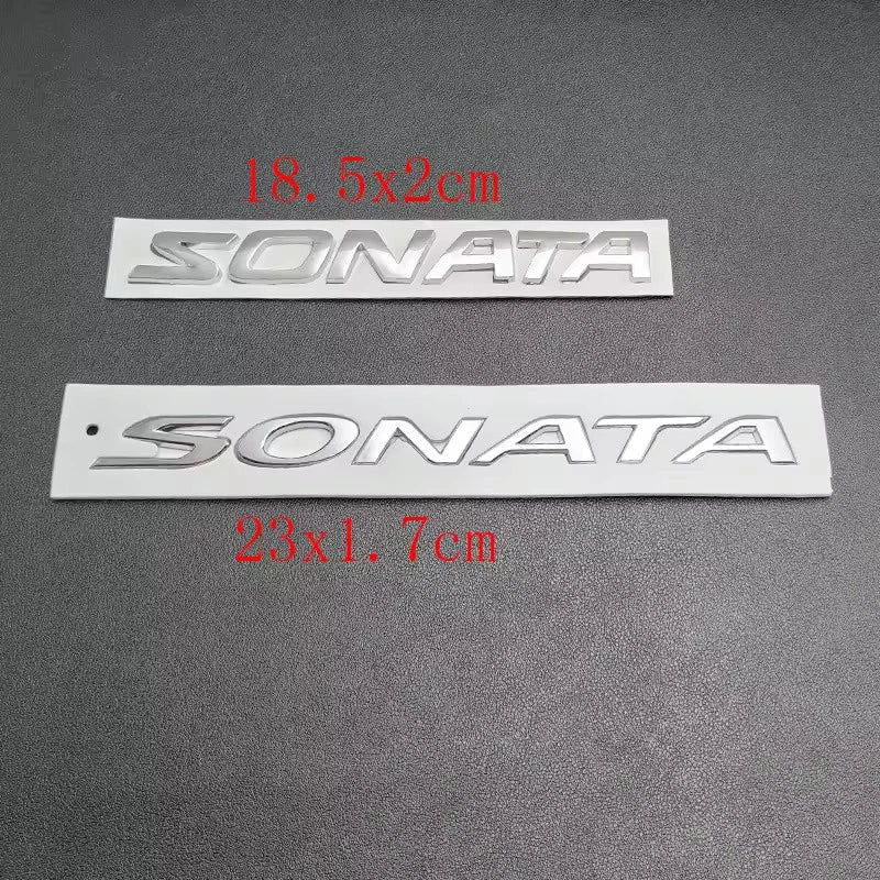 Sonata Emblem Badge Chrome Black Black Self-Adhesive Car Logo Letters