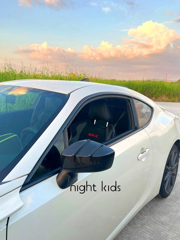 Night Kids Side Mirror Fin Covers Carbon Fibre fits Toyota GT 86 & Subaru BRZ