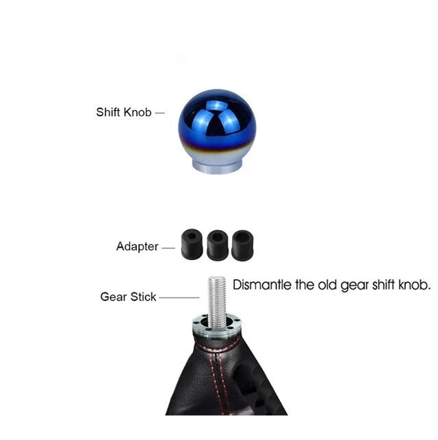 Titanium Burnt Gear Shift Knob M12 M10 M8 Universal Fitment
