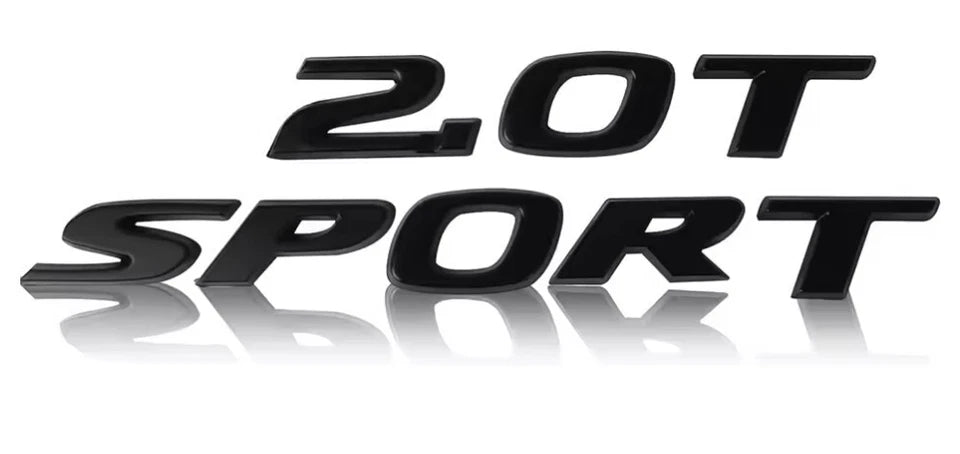 2.0 T Sport Emblem Badge Set Gloss Black Red Silver for Accord Civic 2017 - 2020